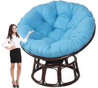 PIPOEI Redonda Cojines de Silla, Impermeable Cojín para Columpio para Huevo, Cojín para Silla Mecedora, Cojín de Respaldo para Balcón, Terraza, Jardín Peacock Blue,40cm
