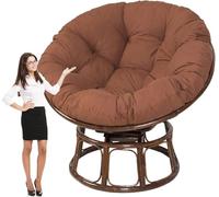PIPOEI Redonda Cojines de Silla, Impermeable Cojín para Columpio para Huevo, Cojín para Silla Mecedora, Cojín de Respaldo para Balcón, Terraza, Jardín Coffee,90cm