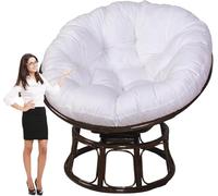 PIPOEI Redonda Cojines de Silla, Impermeable Cojín para Columpio para Huevo, Cojín para Silla Mecedora, Cojín de Respaldo para Balcón, Terraza, Jardín White,60cm