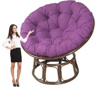 PIPOEI Redonda Cojines de Silla, Impermeable Cojín para Columpio para Huevo, Cojín para Silla Mecedora, Cojín de Respaldo para Balcón, Terraza, Jardín Purple,110cm