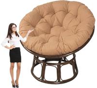 PIPOEI Redonda Cojines de Silla, Impermeable Cojín para Columpio para Huevo, Cojín para Silla Mecedora, Cojín de Respaldo para Balcón, Terraza, Jardín Khaki,100cm