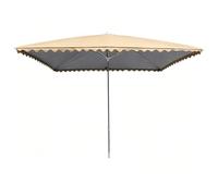 PIPOEI Sombrilla de Patio 6 Varillas Anti UV Anti Viento Impermeable Protección Solar, para Jardín Exterior, Balcón, Terraza, Playa y Piscina Khaki,4 * 2.5m