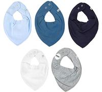 Pippi Bebé-Niños Halstücher 5er Pack Baby Lätzchen Dreieckstücher Pañuelo Not Applicable, Azul (Light Dusty Blue 710), Talla Única
