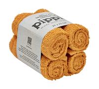 Pippi Juego de 4 toallas de rizo para bebé, color amarillo mostaza.