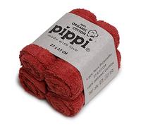 Pippi Juego de 4 toallas de rizo para bebé, color rojo oxidado
