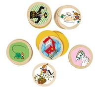 Pippi Kids Games Memo - Juego de Madera para Niños - Juego de Memoria con 38 Bandejas de Madera - Producto Oficial de Pippi Calcetines Largos - Para Niños 3 +