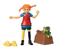 PIPPI Longstocking Toys - Juego de muñeca de Juguete de Figura de acción, Pippi + Mono Mr. Nilsson con Maleta de Dinero + Zapatos de Cepillo para Fregar, Accesorios para muñecas, 80 mm de Alto, a