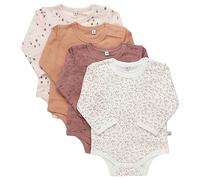 Pippi 4er Pack Body LS Conjunto de Ropa Interior para bebés y niños pequeños, Burlwood, 12 Meses Unisex bebé
