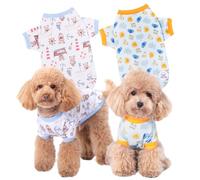 Pippo's Shop Paquete de 2 camisetas para perros a la moda y lindas, chalecos ligeros y elásticos para cachorros, camiseta suave, transpirable, ropa transpirable para cachorros (patas de marinero +