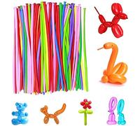 PIQIUQIU 100 Piezas Globos de Moldeables, DIY Multicolores Largo Forma Globos, Animales Globos, Globos de Látex