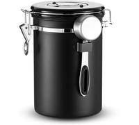 PIQIUQIU Recipiente hermético para café de 1,8 l, de acero inoxidable, hermético, con fecha, para granos de café, harina, azúcar en polvo, té, azúcar