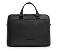 Piquadro Ael Maletín Piel natural 37 cm Compartimento para laptop negro