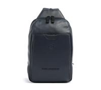 Piquadro Ael | Mochila sling | azul | cuero graneado