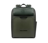 Piquadro Ael Mochila urbana Piel natural 37 cm Compartimento para el portátil verde oliva