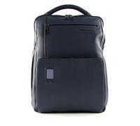 Piquadro Akron, Mochila Grande Personalizable para PC, Azul Marino