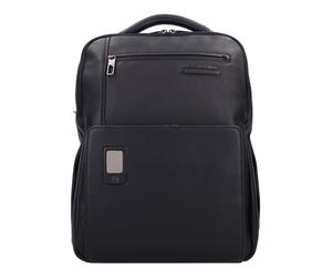 Piquadro Akron Mochila urbana Piel natural 43 cm Compartimento para el portátil negro