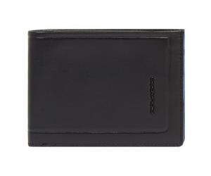 Piquadro Atlas Cartera Protección RFID Piel 12.5 cm negro