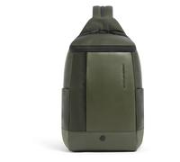 Piquadro - Bandolera con Cerradura de Huella Dactilar y Correas de Mochila - Bags - Hombre - Verde - ONE SIZE -