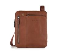 Piquadro Bolso cuadrado negro de cuero 24 cm marrón