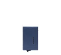 Piquadro Billetera compacta automática con Monedero Hombre Metal y Tejido Azul