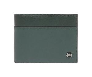 Piquadro - Billetera Cuadrada Negra con Monedero y Protección Rfid - Accessories - Hombre - Verde - ONE SIZE -