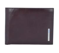 Piquadro Billetera de cuero cuadrada azul 12,5 cm marrón