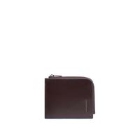 Piquadro Billetera Tarjetero Hombre con Monedero Unisex Cuero Caoba