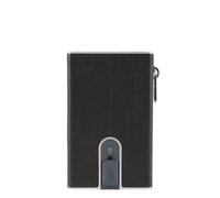 Piquadro black square compact wallet slider rfid, cartera de alta cali