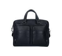Piquadro Black Square Maletín Piel natural 39 cm Compartimento para el portátil negro
