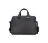 Piquadro Black Square Maletín Piel natural 40 cm Compartimento para el portátil negro