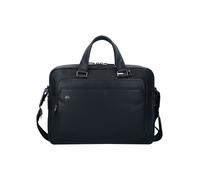Piquadro Black Square Maletín Piel natural 40 cm Compartimento para el portátil negro
