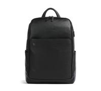 Piquadro Black Square | Mochila | negro | 21 L | cuero de vaca de grano fino