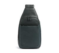 Piquadro Black Square Mochila sling verde oscuro, cuero, hombre, 7L