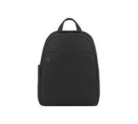 Piquadro Black Square Mochila urbana Piel natural 36 cm Compartimento para el portátil negro