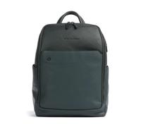 Piquadro Black Square | Mochila | verde | 16 L | cuero de vaca de grano fino