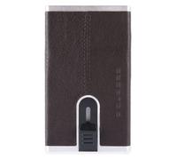 Piquadro Funda cuadrada negra para tarjetas de crédito RFID Piel 6 cm marrón