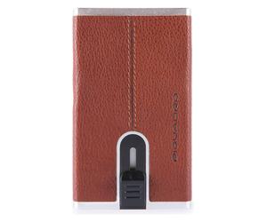 Piquadro Black Square Tarjetero Bloqueo RFID Piel natural 6 cm marrón