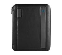 Piquadro - Bloc de Notas Delgado A4 con Cierre de Cremallera - Bags - Mujer - Negro - ONE SIZE -