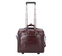Piquadro Blue Square 2 ruedas Trolley business Piel natural 36 cm Compartimento para laptop marrón