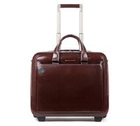 Piquadro Trolley de negocios cuadrado azul de 2 ruedas de piel 37 cm Compartimento para portátil rojo