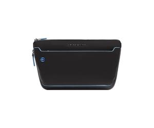 Piquadro Blue Square Bolso bandolera Piel natural 30 cm negro