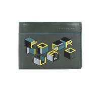 Piquadro Cartera Revamp cuadrada azul de piel RFID 13 cm verde