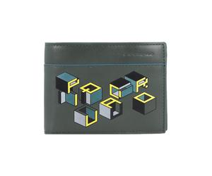 Piquadro Blue Square Cartera Bloqueo RFID Piel natural 13 cm verde