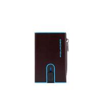 Piquadro Blue Square Compact Wallet Mogano