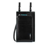 Piquadro, blue square, crossbody bag, black, 11.5 x 19 x 2 cm, for men