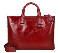 Piquadro Maletín cuadrado azul Piel 42 cm Compartimento para portátil rojo