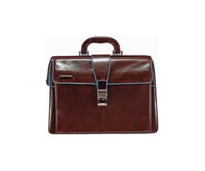 Piquadro Blue Square Maletín de médico Piel natural 36 cm marrón
