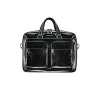 Piquadro Blue Square Maletín Piel natural 39 cm Compartimento para el portátil negro