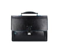 Piquadro Blue Square Maletín Piel natural 40 cm Compartimento para el portátil negro