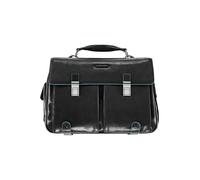 Piquadro Blue Square Maletín Piel natural 43 cm Compartimento para el portátil negro